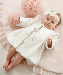 Taufmantel Adele in hellem Ecru