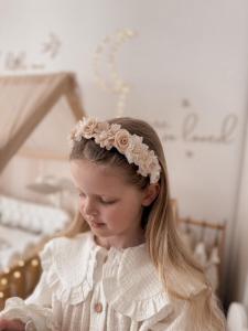 Kommunion- und Hochzeitskranz für Mädchen in Beige–Ecru