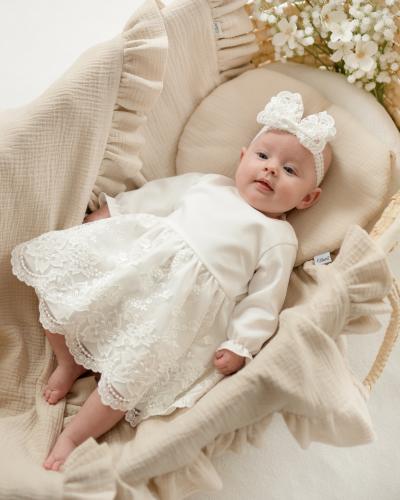 Entzückendes weißes Taufkleid - Modell Marieta - Milulove Shop