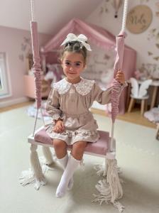 WERA – Leinen-Set für Mädchen, bestehend aus Hemd und Hosenrock, Beige